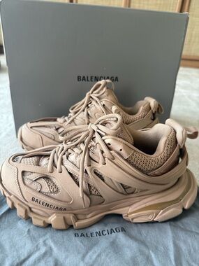 Balenciaga Track Sneakers – Size 39 – Beige/Nude – With Box